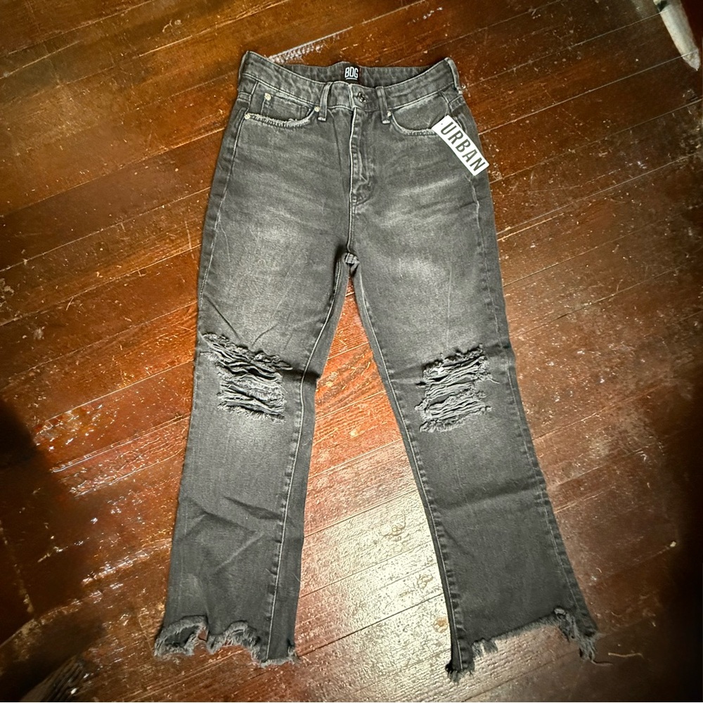 NWT | Urban Outfitters Black Distressed High Waisted Jeans